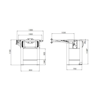 Steel crane basket for 1 person 850 mm (L)