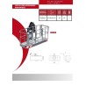 Self-leveling aluminum crane basket with 180º rotation for 2 people.