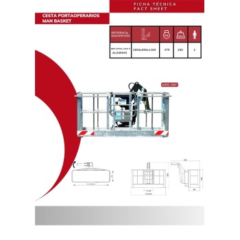 Self-leveling basket with 180º rotation for 2 people