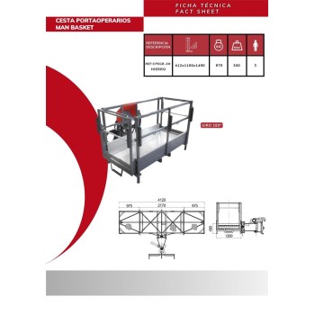 Extendable iron man basket with 180° base rotation for backhoe