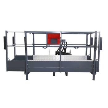 Cesta extensible de hierro, en base + giro 180º para retroexcavadora