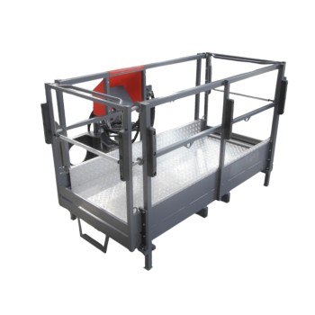 Extendable iron basket with base + 180º rotation for backhoe 