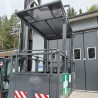 Suspended iron man basket for tower cranes with roof for 4 people
