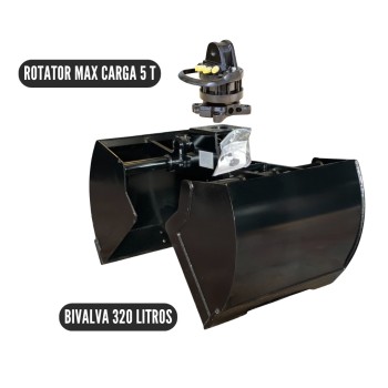 Bivalva de 320 litros + rotator y acople incluidos