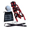 Complete safety kit: harness, lanyards, carabiners, and helmet