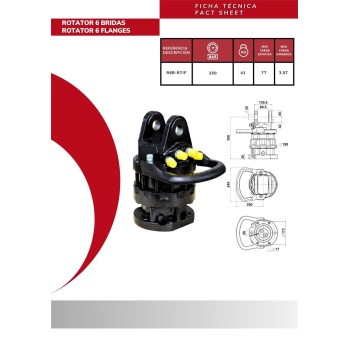 Hydraulic 6-flange rotator R6B-R7/F